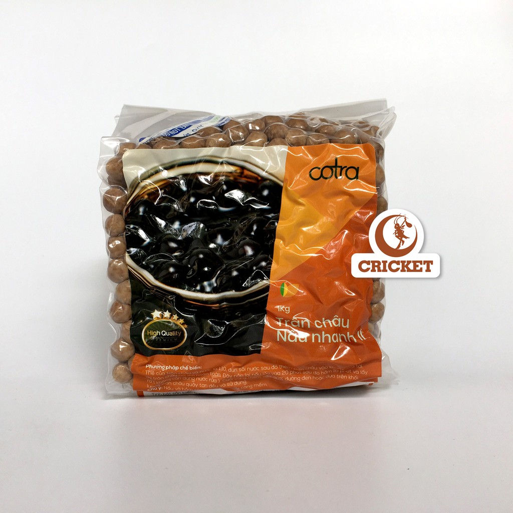 Trân Châu Đen Nấu Nhanh Cotra II (Túi 1kg) - Trân Châu Caramel làm trà sữa trân châu đen ngon như trân châu đài loan