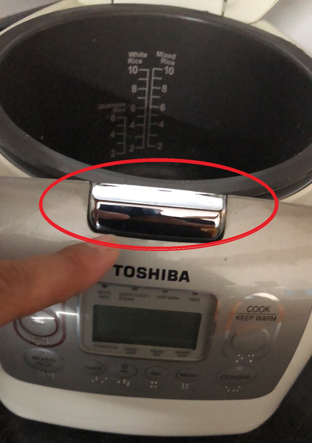 Lẫy khóa nồi cơm điện TOSHIBA - Phụ kiện nẩy mở nắp chất liệu nhựa PP chịu nhiệt siêu bền ✅Chính Hãng Bảo Hành 6 tháng