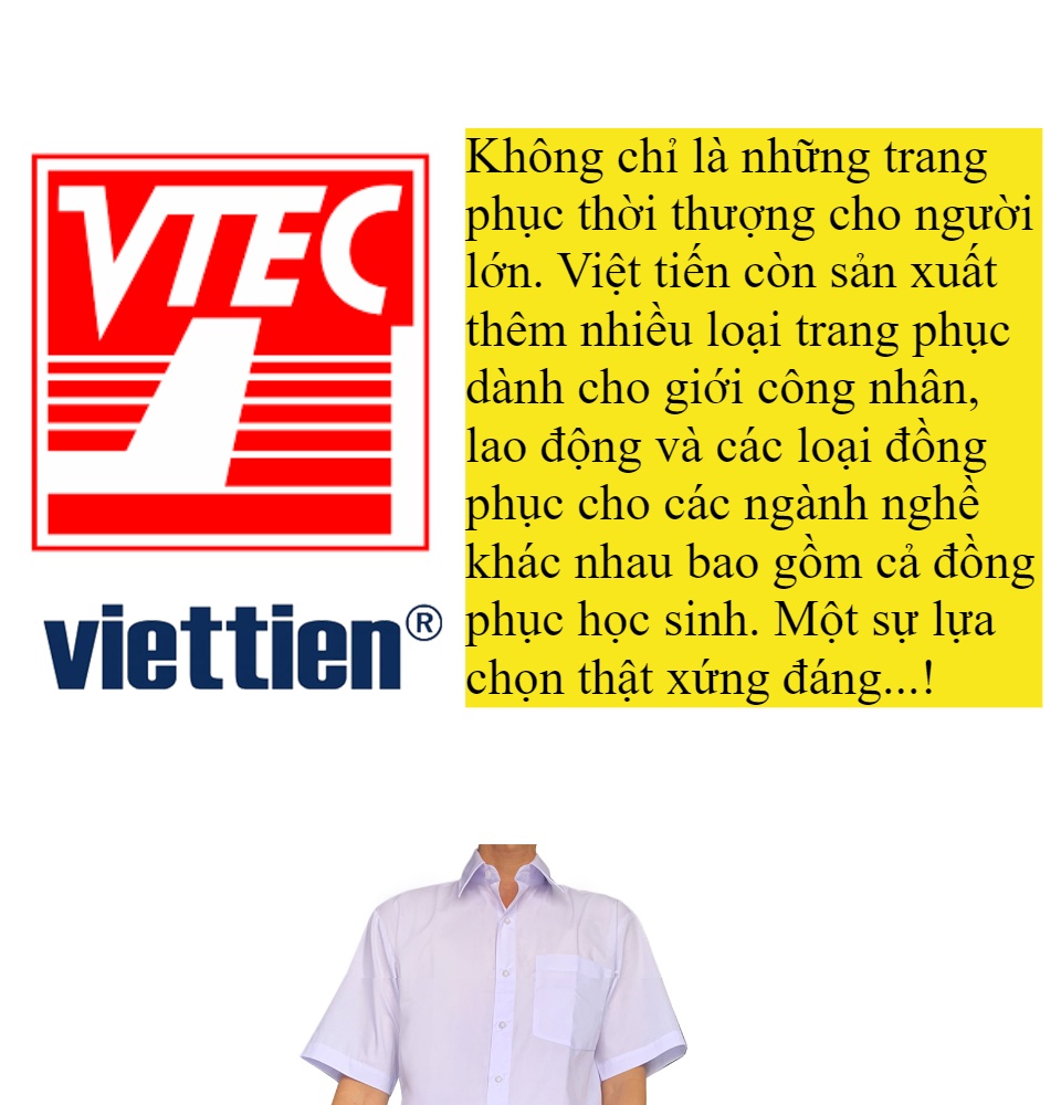 Áo sơ mi học sinh nam cấp 2 - 3 Viettien