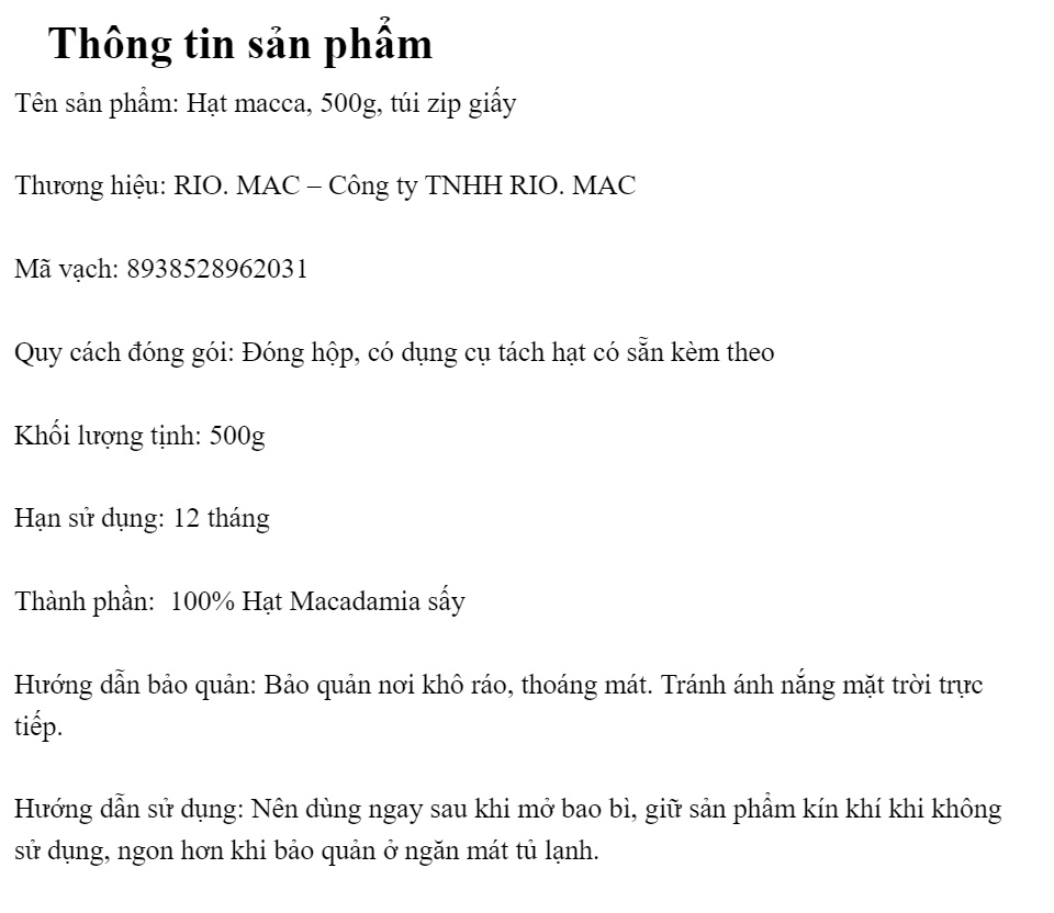 500G Hạt mắc ca Đắk Lắk - Hạt macca Đăk Lắk