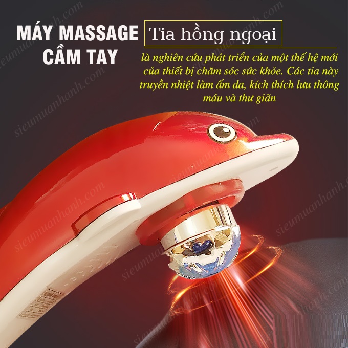 Máy Massage Cầm Tay Cá Heo Dolphin Size Lớn Chính Hãng, MÁY MÁT XA CẦM TAY GIÁ RẺ, DỤNG CỤ MÁT XA TOÀN THÂN, Giảm Đau Thư Giãn Giảm Mệt Mỏi Nhanh Chóng Và Hiệu Quả