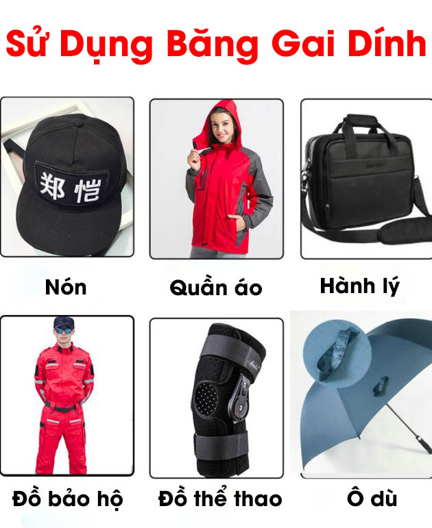 Băng gai dính khóa nhám gai, miếng dán vải 2 mặt dán giày, túi xách, quần áo các vật dụng khổ 2cm
