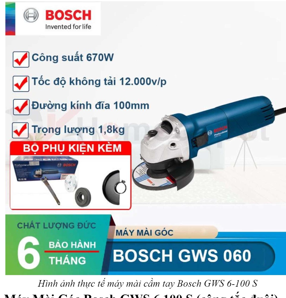 [CỰC SỐC  - GIÁ SỈ] Máy Mài Góc GWS 6-100 SM - Vật Liệu  100% Đồng Nguyên Chất - Sản Xuát Theo Tiêu Chuẩn Công Nghệ Đức - Độ Bền Cực Cao  - Bảo Hành 1 Đổi 1 Bởi Nhà Bán Hàng Shop Mega big 5.0