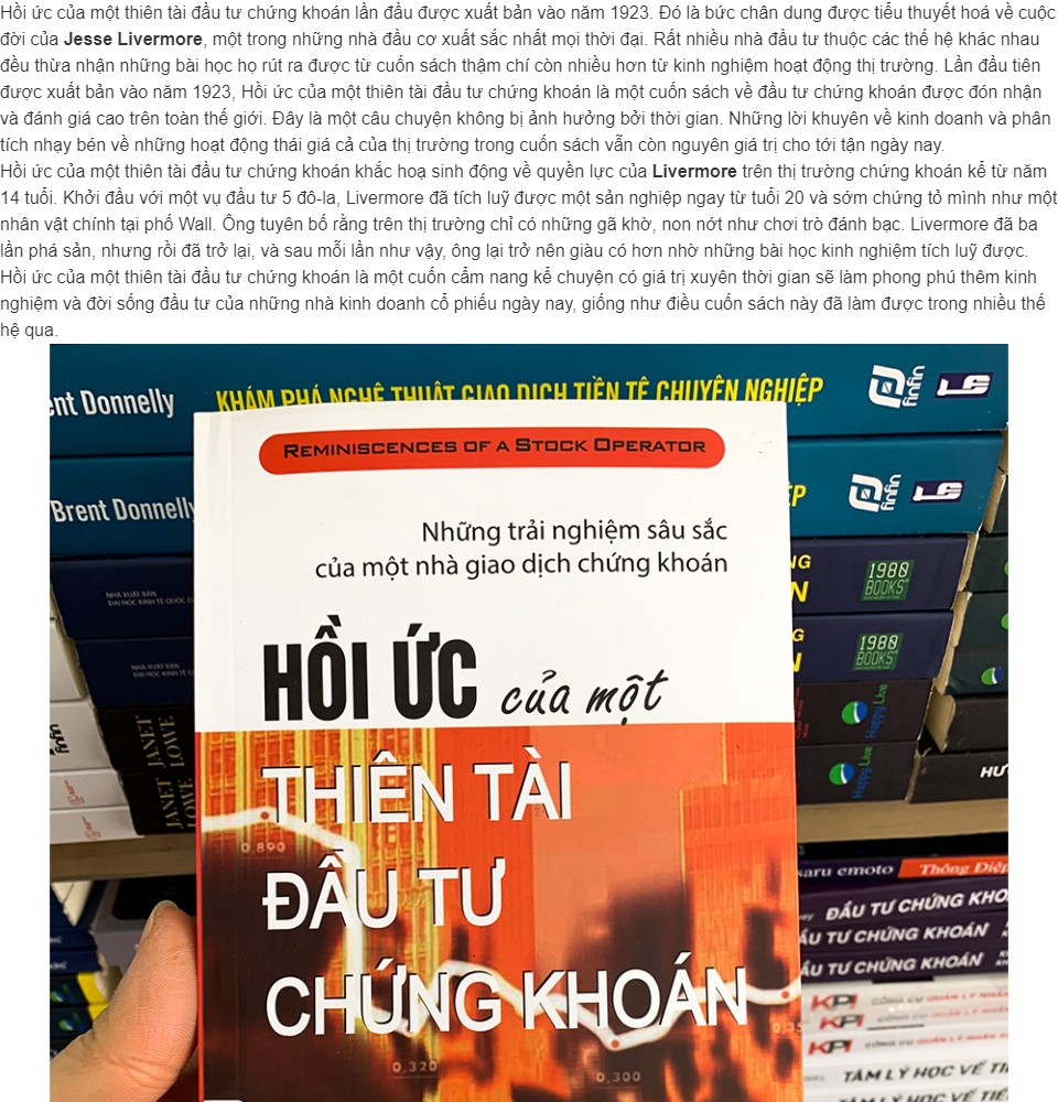Sách Hồi Ức Của Một Thiên Tài Đầu Tư Chứng Khoán + Tặng Bookmark | Lazada.Vn