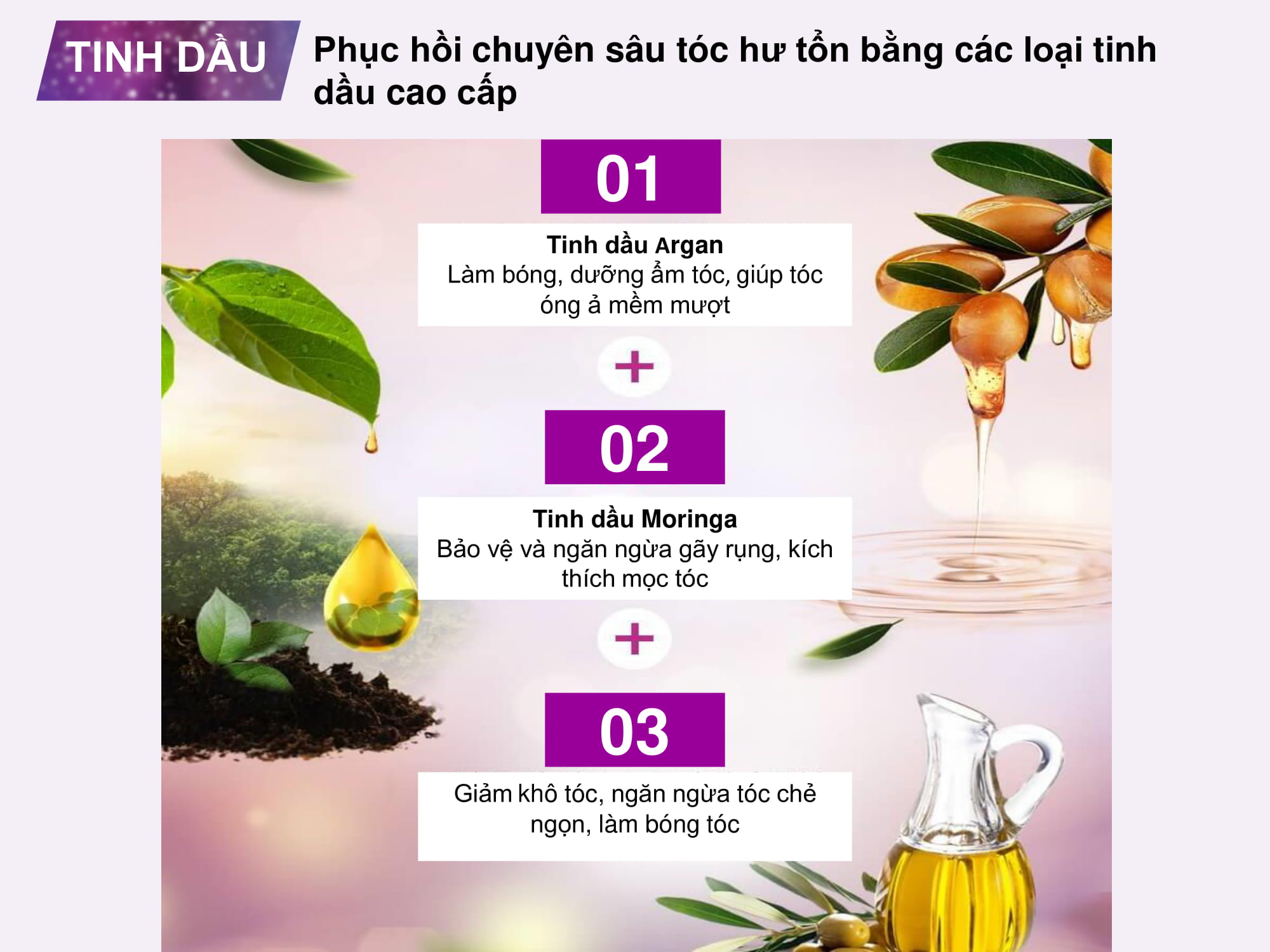 Dầu gội chăm sóc và nuôi dưỡng tóc Elastine Silk Repair Perfect Shining Gold Silk 550ml