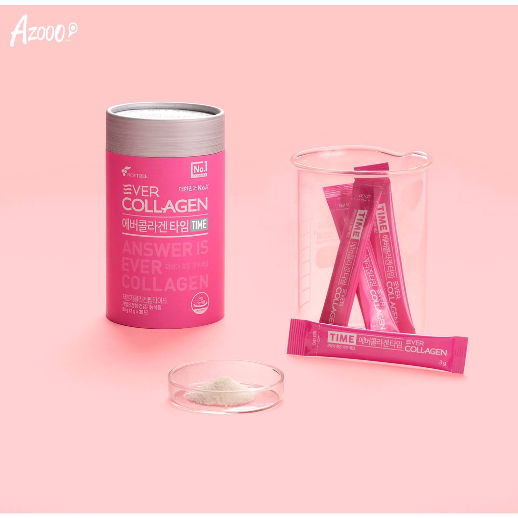 Collagen Số 1 Hàn Quốc [NHẬP KHẨU CHÍNH HÃNG] Collagen dạng bột Ever Collagen TIME chăm sóc sức khỏe và sắc đẹp - Hộp 30 gói/90gam