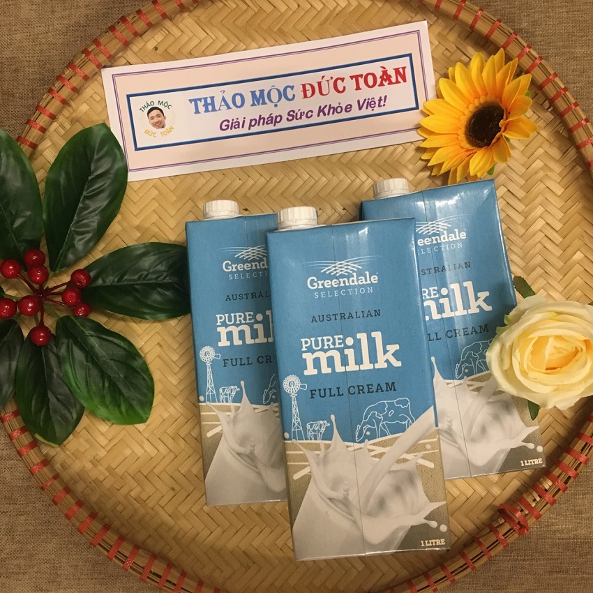 Sỉ Sữa tươi Úc - Sữa tươi nguyên kem Greendale Pure - Không đường - Thùng 12 hộp 1L