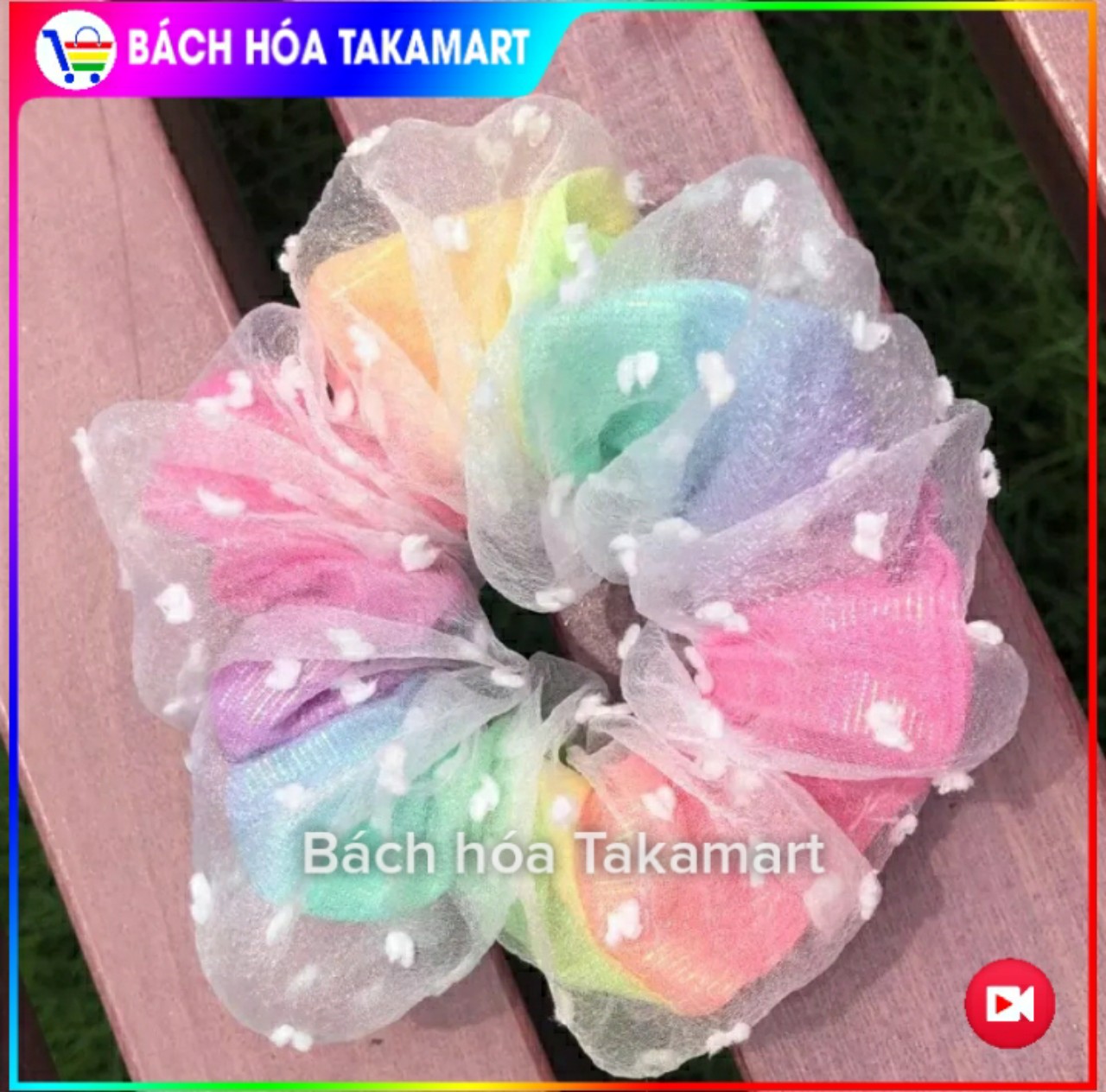 Cột tóc Scrunchies 2 lớp Hoa Cúc Họa Mi, Galaxy Sao Cầu vồng 7 màu hai lớp, dây buộc tóc, cột tóc SCRUNCHIES Vải Voan siêu đẹp bền , cột tóc hai lớp Galaxy, dây buộc tóc giá rẻ, đồ cột tóc giá rẻ- Bách hóa Takamart
