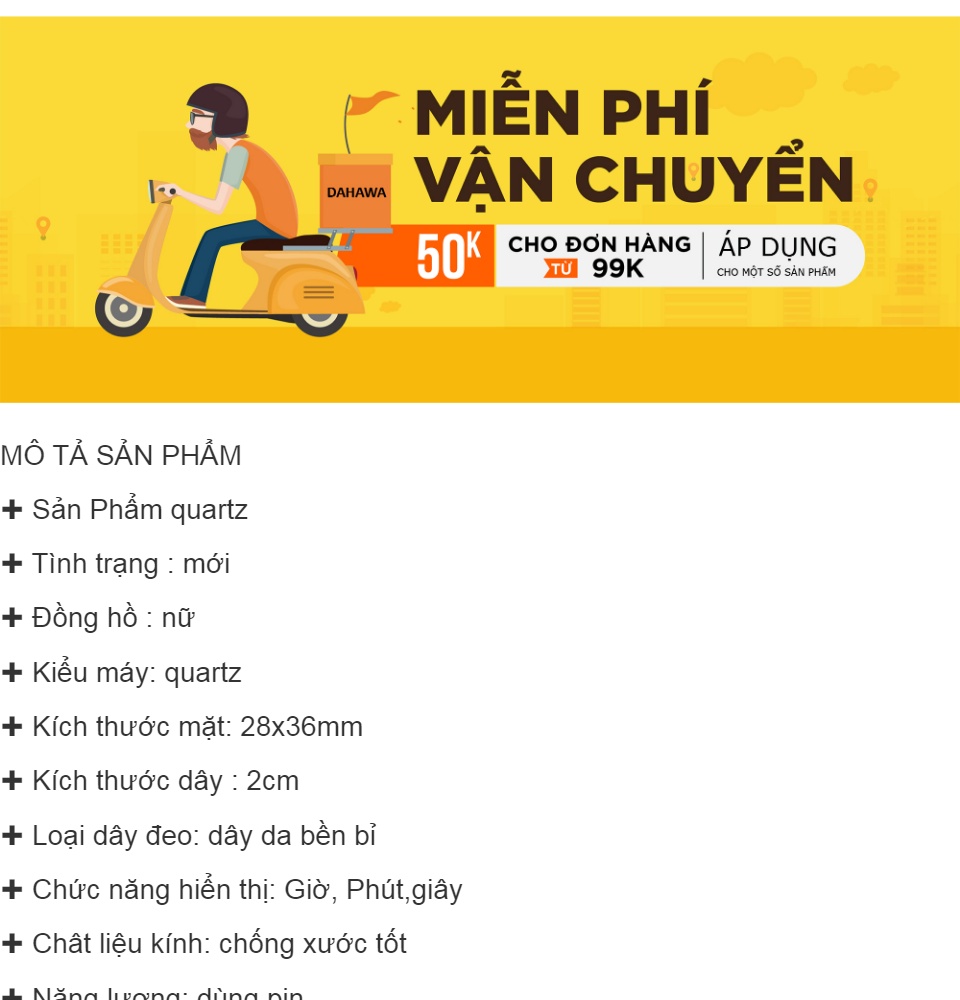 Đồng hồ thời trang nữ DZG 161, dây da mềm chắc chắn, mặt hình chữ nhật viền đính đá cực xinh, bảo hành 6 tháng 1