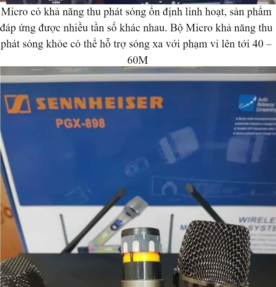 Mic Không Dây Sennheiser PGX-898 Bộ Micro Karaoke Siêu Đỉnh Hàng Cao Cấp Loại 1