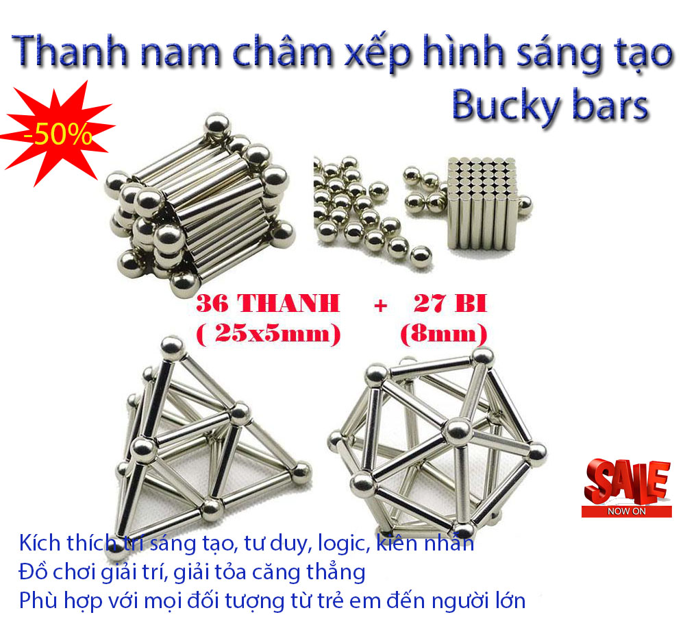 Đồ chơi bé gái , Đồ chơi bé gái 1 tuổi - CHỌN NGAY Bộ đồ chơi Thanh nam châm xếp hình sáng tạo Bucky Bars, Giúp giải tỏa căng thẳng mệt mỏi; MẪU STB-100, Giảm giá 50% NGAY HÔM NAY, Bảo hành 1 đổi 1 toàn quốc