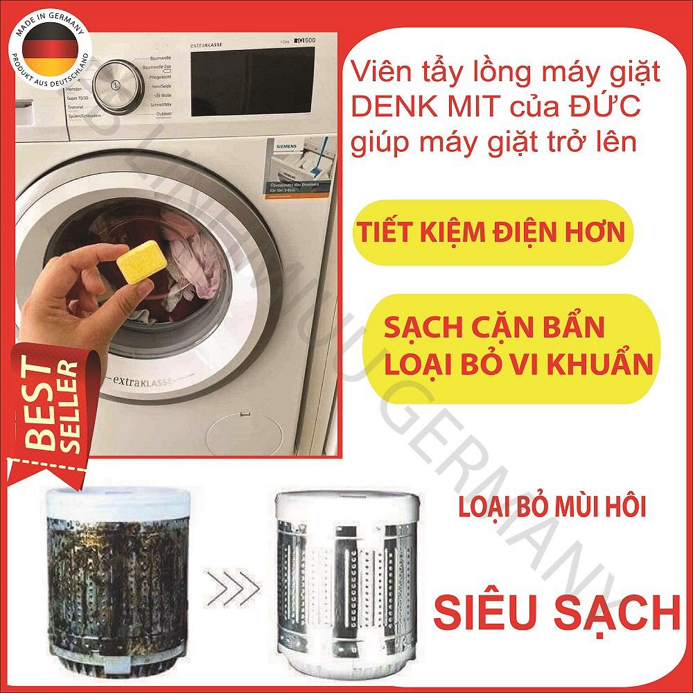 Viên tẩy máy giặt denk mit hàng Đức bay mùi hôi, làm sạch máy giặt, mềm quần áo và vệ sinh lồng giặt sau khi sử dụng lâu ngày tiện hơn loại bột tẩy lồng giặt, viên tẩy lồng giặt denk mit, viên tẩy lồng máy giặt