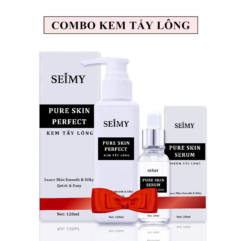 Combo Kem Tẩy Lông_ Seimy Pure Skin Perfect ( Gồm kem và serum dưỡng) Triệt Sạch Lông Chỉ Sau 5 Phút sử dụng