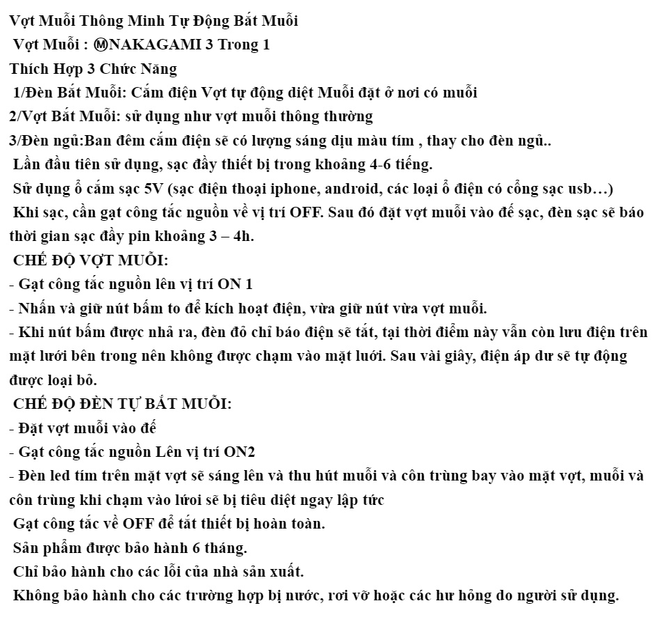 [HCM]Vợt muỗi thông minh tự động bắt muỗi