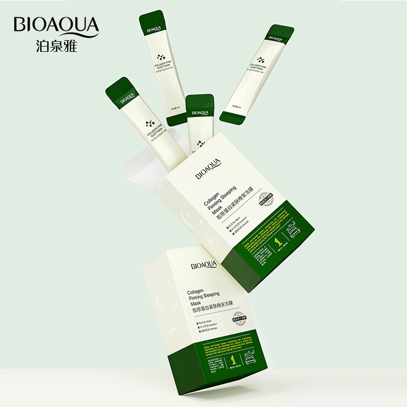 Mặt nạ ngủ thạch collagen tươi Bioaqua hộp 20 gói dưỡng da săn chắc mỹ phẩm nội địa Trung chính hãng - Gấm Cosmetics