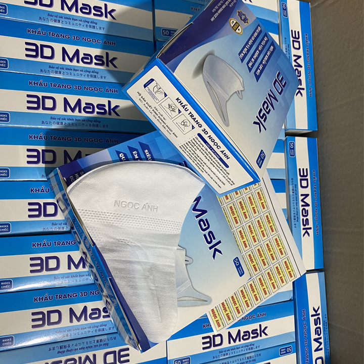Khẩu trang 3D hàng chính hãng Công Ty - Đạt tiêu chuẩn ISO và kiểm định của BỘ Y TẾ (Hộp 50c)