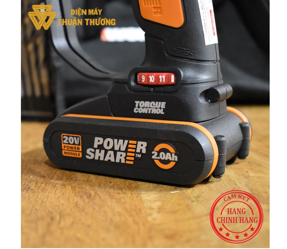 Bộ Máy Khoan Vặn Vít 2 Đầu Pin 20V Worx Orange WX176