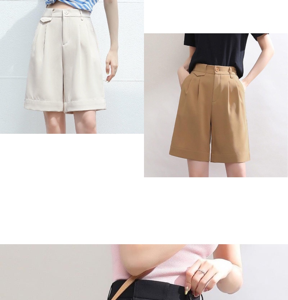 Quần short lửng ống rộng cạp cao chất RUBY Mềm Mịn Siêu Hot