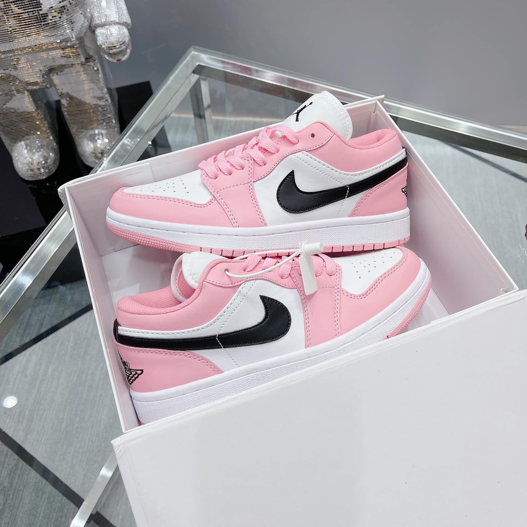 Giày thể thao Jordan 1 Low Hồng Trắng [FullBox + Tặng dây] Giày sneaker JD nữ màu hồng cổ thấp cực xinh hàng mới về