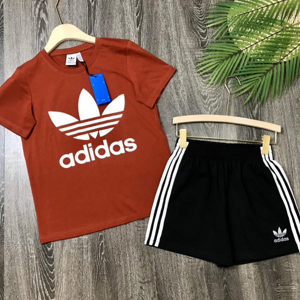 Set bộ quần áo adidas nữ; Bộ đồ mặc nhà nữ vải cotton siêu xinh, thấm mồ hôi cực tốt; Đồ bộ đồ đẹp; Đồ ngủ; Bộ lửng-Đan cherry