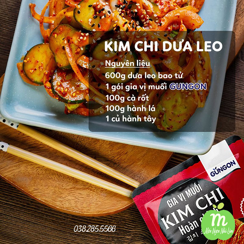 Combo 5 gói Gia vị muối Kim Chi hoàn chỉnh, Bột gia vị làm Kimchi Hàn Quốc Gungon