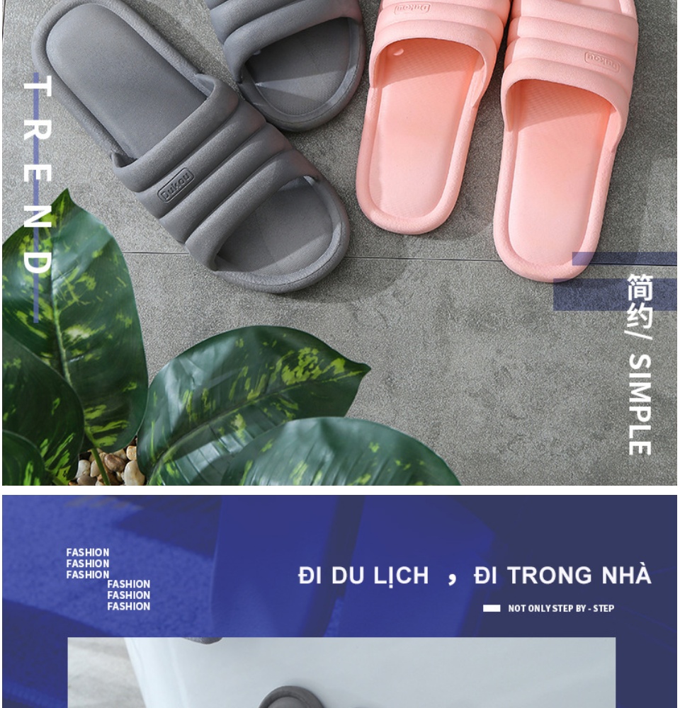 Dép nam nữ đi trong nhà KS01, chất liệu nhựa mềm cao cấp, đúc nguyên khối, đế mềm thoải mái chống trơn trượt phù hợp đi trong nhà, nhà tắm và ngoài trời - DOZIMAX STORE 2