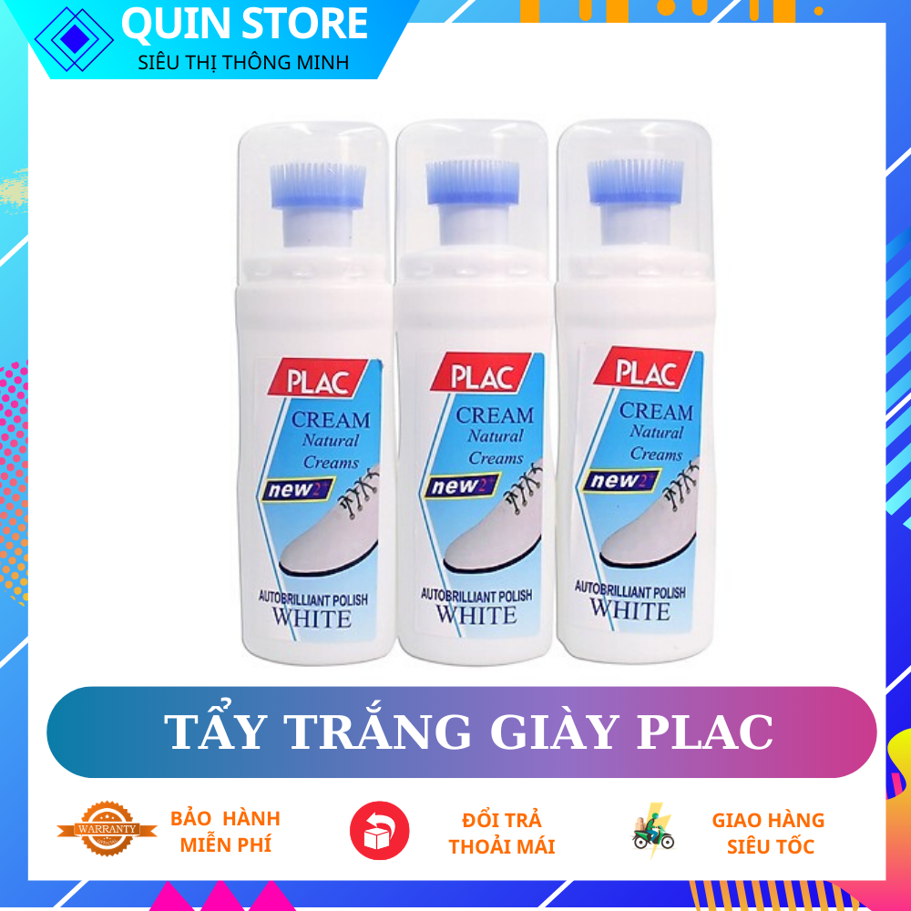 Chai xịt tẩy trắng giày dép túi xách Plac - Loại có đầu Chà Nước Lau Giày Plac