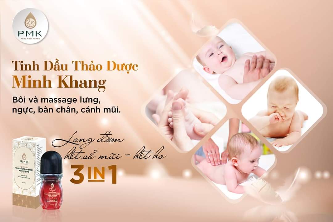 Tinh dầu thảo dược thiên nhiên Phúc Minh Khang 3 trong 1 chỉ cần bôi không cần uống hết ho hết sổ mũi long đờm