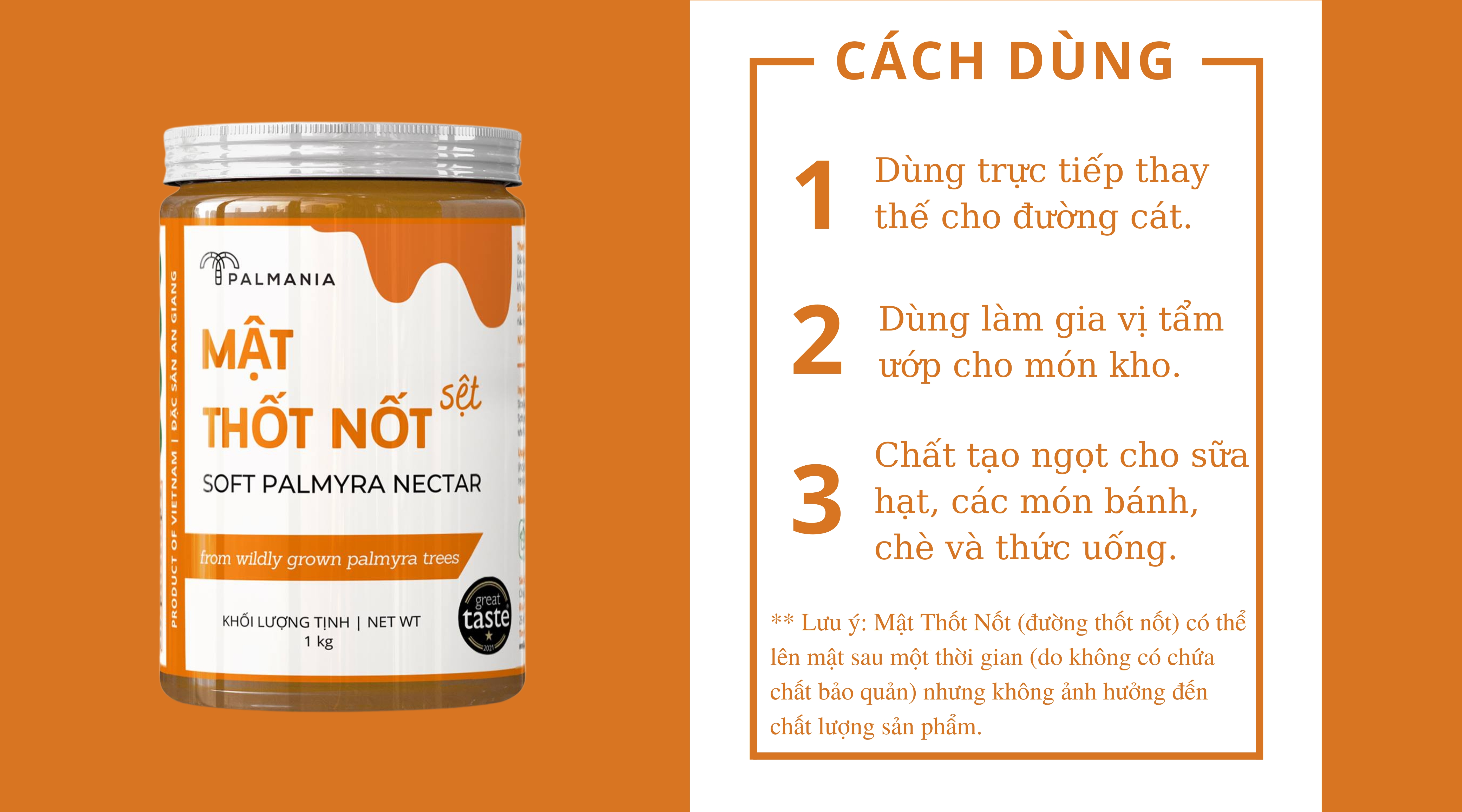 Đường Thốt Nốt Palmania Dạng Sệt - 100% NGUYÊN CHẤT - Nguyên Chất, Tự Nhiên Vì Sức Khỏe, Mật Thốt Lốt Chảy Chính Gốc Hũu Cơ, Đặc Sản An Giang, Mật Thốt Nốt Không Sử Dụng Chất Tẩy Hay Chất Bảo Quản - Palm Sugar