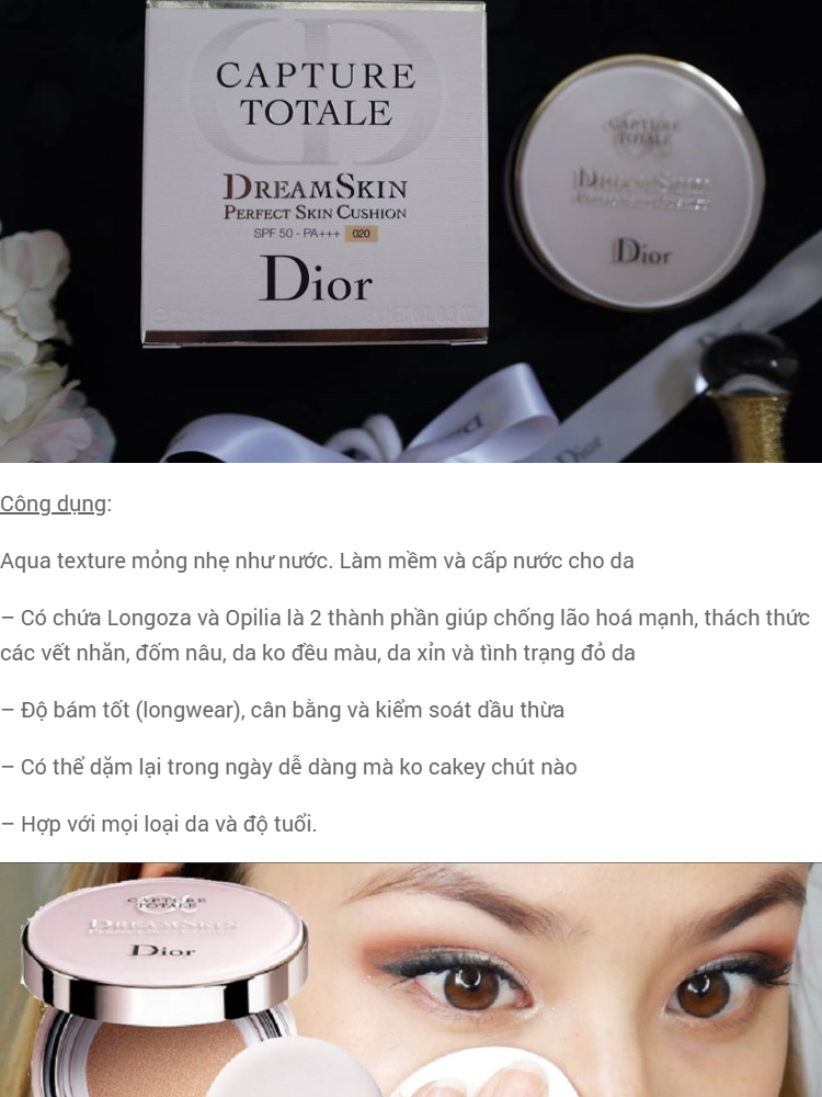Review 4 dòng cushion Dior chính hãng tốt nhất hiện nay