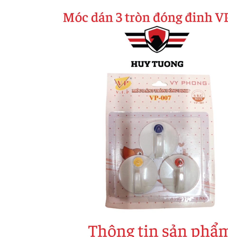 Bộ ba móc treo dán tường cực kỳ chắc chắn ( Có đinh đóng ) - Lep Store