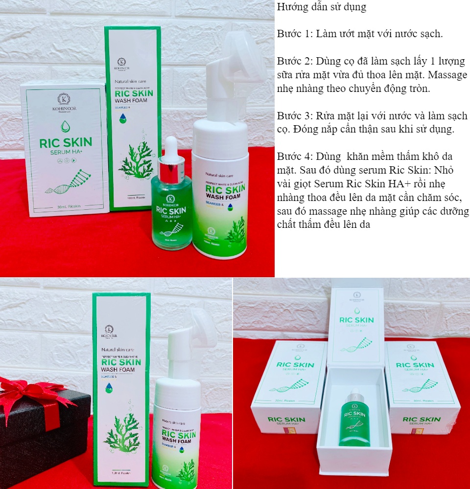 Combo Ric Skin làm sạch mụn, thâm nám, dưỡng trắng da 1