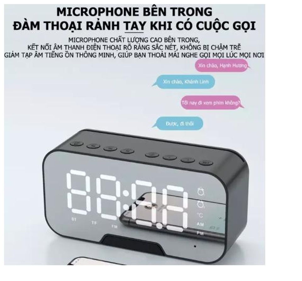 Loa Bluetooth màn hình gương mini AMOI kết nối điện thoại máy vi tính dùng