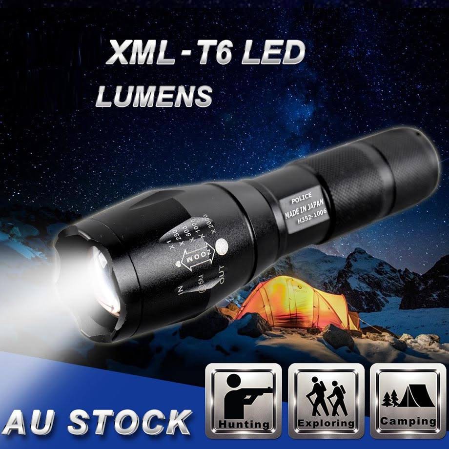 ĐÈN PIN SIÊU SÁNG CÔNG NGHỆ NHẬT XML - T6 LED Cao Cấp Hợp Kim Chống Nước Pin Có Thể Sạc Lại Full box Bảo Hành 12 Tháng