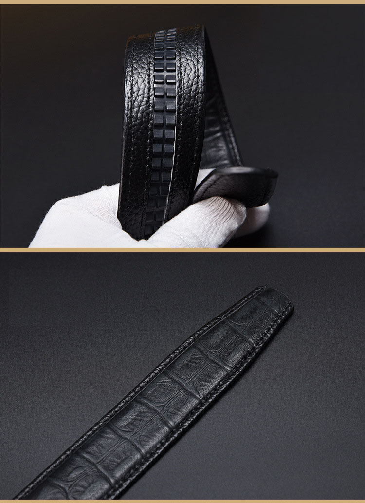 dây nịt nam, dây thắt lưng dùng cho khóa tự động thời trang da bò dập vân vảy rông