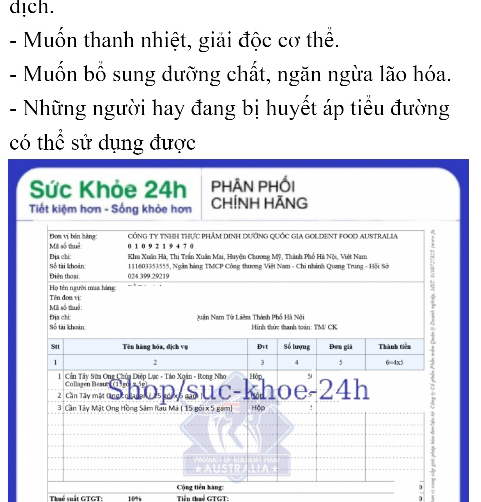 Bột cần tây mật ong giảm cân hồng sâm rau má thanh lọc cơ thể đẹp da , đẹp dáng hộp 15 gói HSD 2024 4