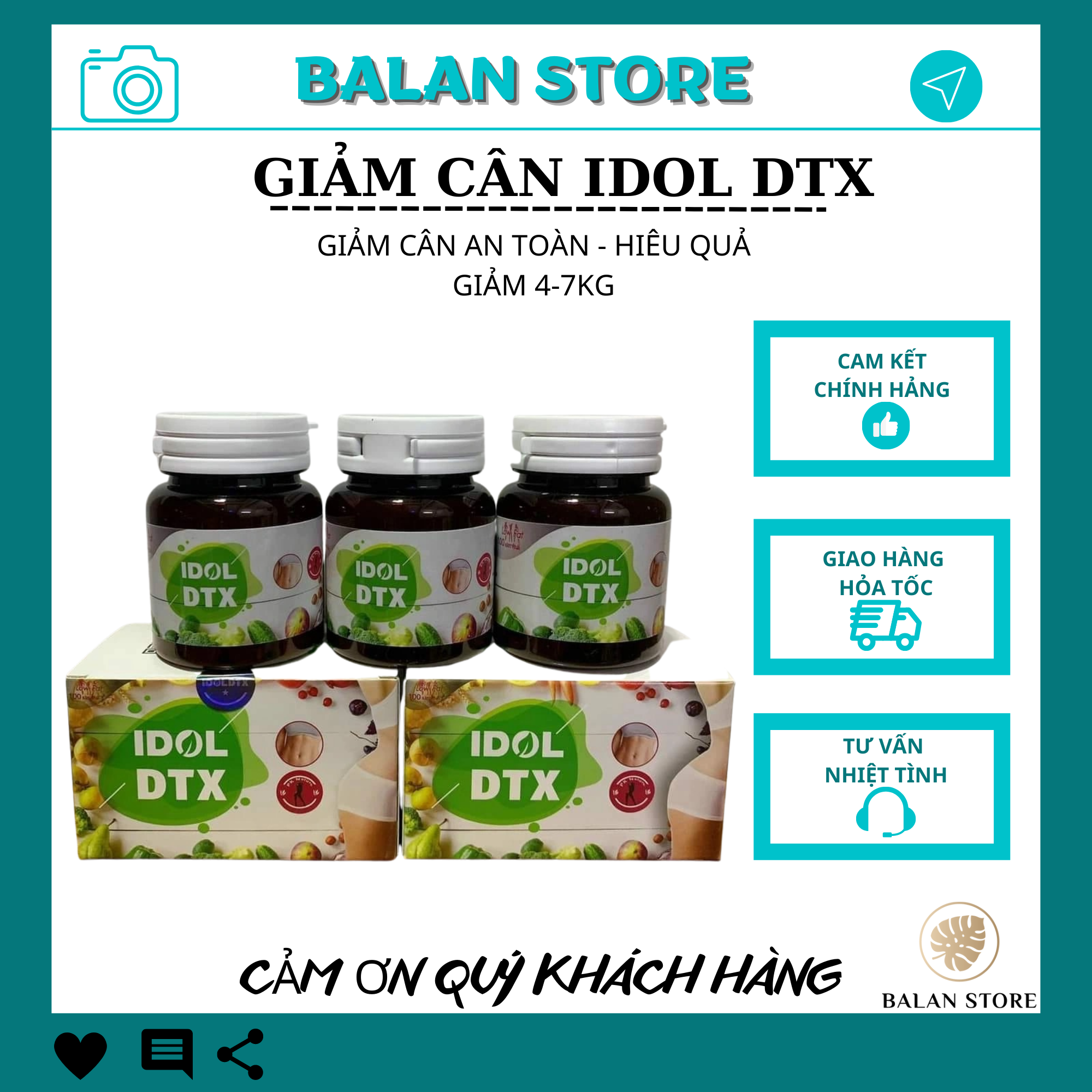 Giảm Cân Cấp Tốc IDOL DTX Giảm 3-7kg trong 7 ngày Balan Store giảm cân an toàn hiệu quả, giảm cân cấp tốc, giảm mỡ bụng , giảm cân hiệu quả trong 7 ngày không gây tác dụng phụ cân bằng vóc dáng.