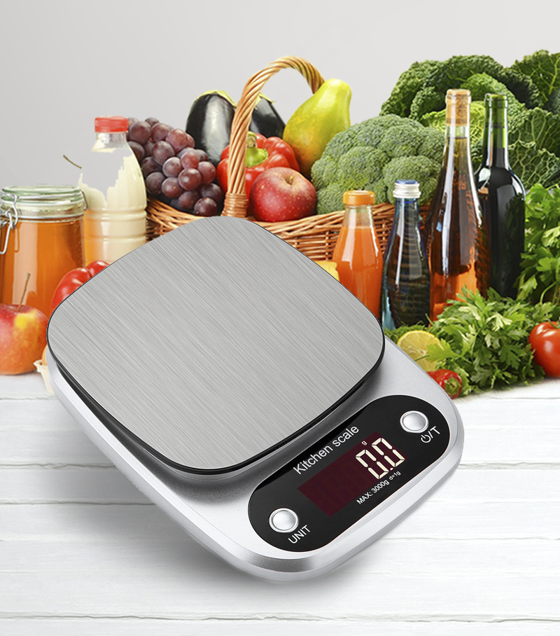 [ HÀNG XỊN BẢO HÀNH 12 THÁNG ] Cân điện tử mini nhà bếp 3kg - 0.1g có màn hình led cảm ứng hợp kim thép độ chính xác cao - cân tiểu ly nhà bếp + kèm pin xịn