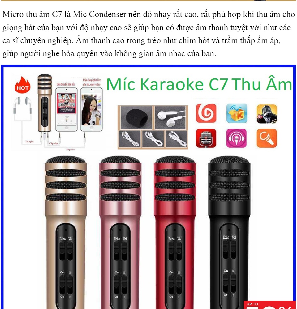 Micro C7 - Micro C11- Micro C28  Thu Âm Hát Karaoke Livestream Trên Điện