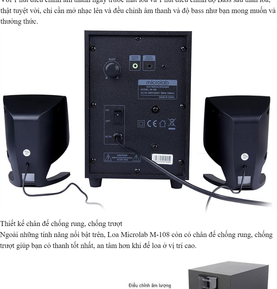 2. Loa Vi Tính Microlab M108 - Chất Âm Cân Bằng và Bass Rõ Ràng