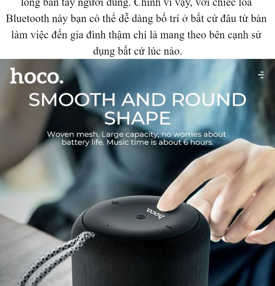 Loa Bluetooth Mini Chính hãng Hoco BS30 New Moon Wireless V5.0WT - Pin Cực Lâu