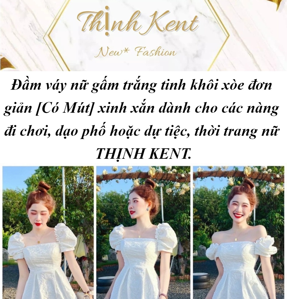 Váy Đầm Nữ Dáng Suông Trắng Tinh Khôi Phong Cách Hàn LZD10717  Hàng Quảng  Châu Cao Cấp