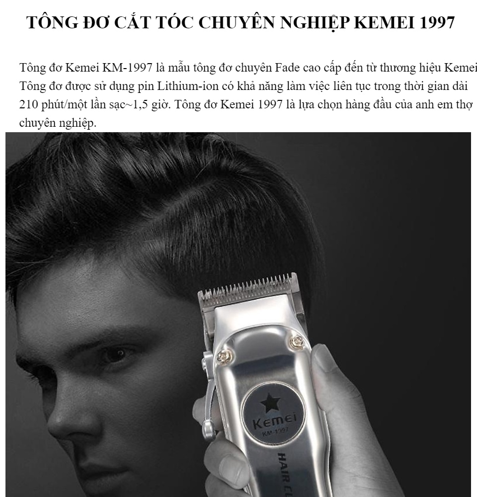 TÔNG ĐƠ KEMEI 1997 - Tông đơ cắt tóc chuyên nghiệp dành cho các Barber
