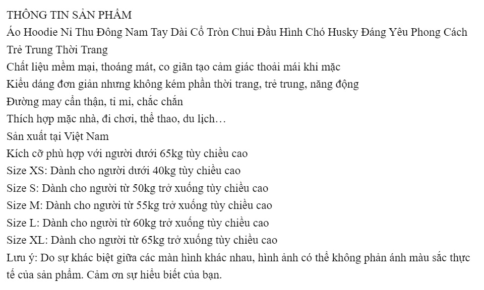 Áo Hoodie Nỉ Thu Đông Nam Tay Dài Cổ Tròn Chui Đầu Hình Chó Husky Đáng Yêu Phong Cách Trẻ Trung Thời Trang C-CHAT MEN TOP 184 2