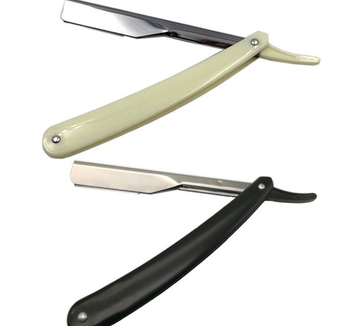 Dao cạo râu cán nhựa gấp gọn chuyên dụng, dụng cụ cạo râu cổ điển lưỡi rút cho thợ cắt tóc, dao cạo râu gập, lưỡi thép không gỉ, dao cạo lông mặt, lông mày, cạo tóc, dao khắc kiểu tóc cho nam nữ bỏ túi tiện dụng