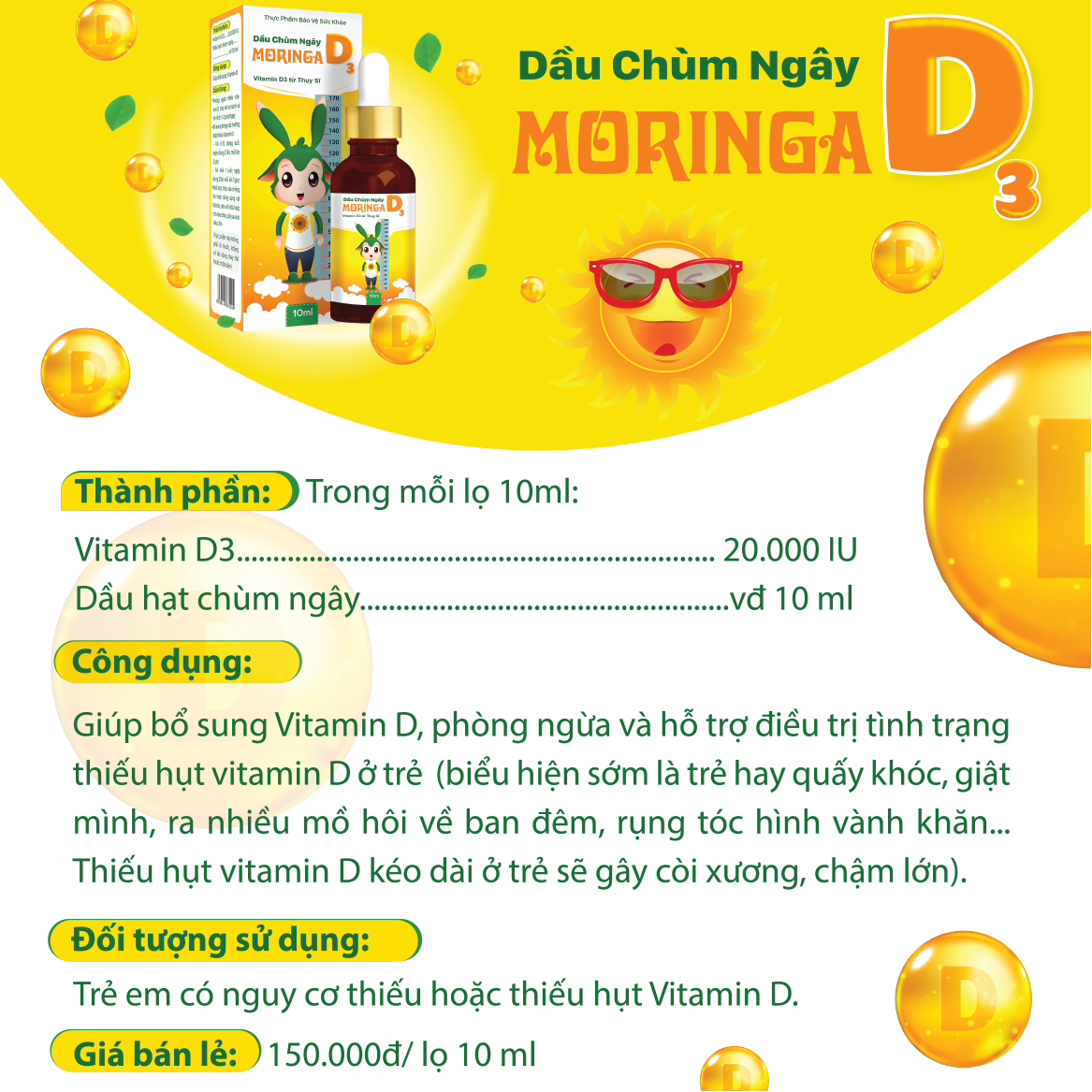 Dầu Chùm Ngây Moringa D3