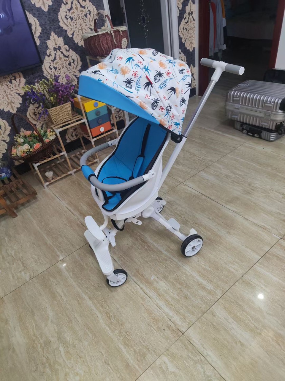 Xe đẩy cho bé gấp gọn cao cấp X8, xe đẩy em bé di du lịch 2 chiều 2 tư thế