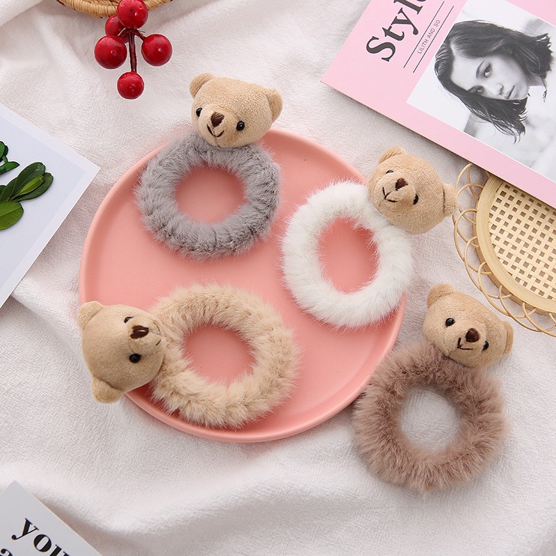 Dây Buộc Tóc Hình Thú 3D Cho Nữ - Dây Cột Tóc Hình Gấu , Thỏ (1 Chiếc)