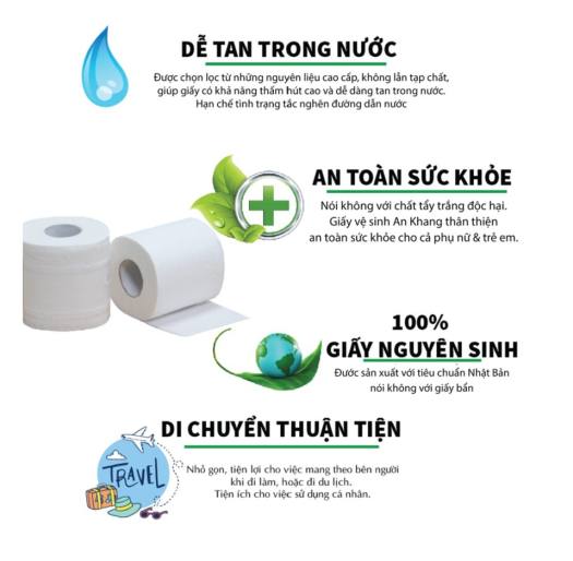 Giấy Vệ Sinh Cuộn Nhỏ An Khang Soft10 (AKS10) 10 cuộn/ cây