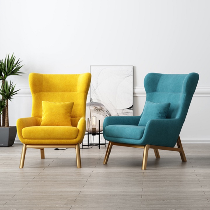 Ghế Sofa Lưng Cao Kèm Đôn-Ghế Sofa Đơn Nỉ Kèm Đôn